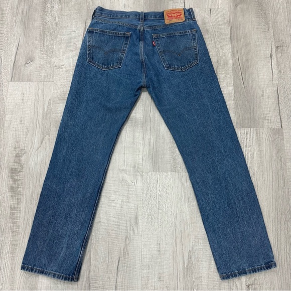 Levi's 505 Jeans Blue Relaxed Fit Denim Western Straight Men's 32x32 - Picture 6 of 10